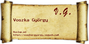 Voszka György névjegykártya